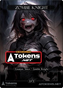 Zombie Knight Token 2/2 – Black Zombie Knight For MTG *Censored - Image 1