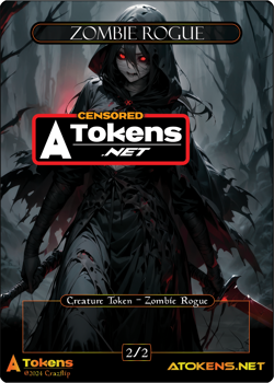 Zombie Rogue Token 2/2 – Multicolor Zombie Rogue For MTG *Censored - Image 1