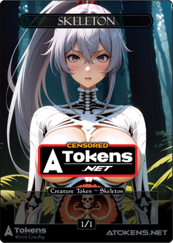 Skeleton Token 1/1 – Black Skeleton For MTG *Censored - Image 1