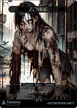 Zombie Token 2/2 Decayed – Black Zombie For MTG - Image 1