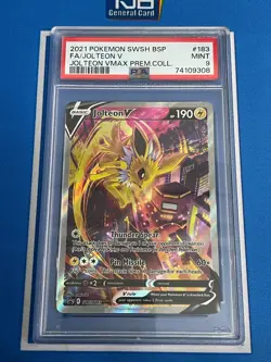 2021 Pokemon SWSH Promo Jolteon V #SWSH183 Full Art Alt Art PSA 9 MINT - Image 1