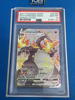 2021 Pokemon Shining Fates Charizard VMAX SV107 Shiny Vault Full Art PSA 10 - Image 1