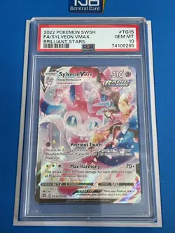 2022 Pokemon SWSH Brilliant Stars Sylveon VMAX TG15 Full Art PSA 10 - Image 1