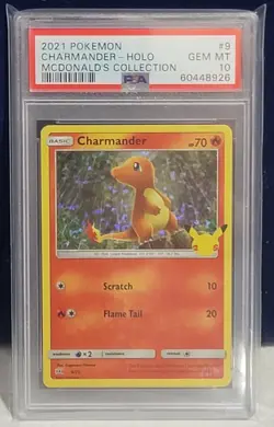 2021 Pokemon McDonald's Collection Promo 9/25 Charmander Holo PSA 10 Gem Mint - Image 1