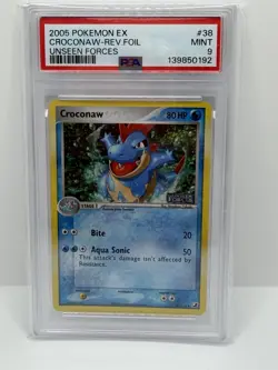 Croconaw Reverse Holo 38/115 PSA 9 Mint 2005 Pokemon EX Unseen Forces - Image 1