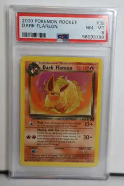 2000 POKEMON ROCKET #35 DARK FLAREON PSA 8 - Image 1