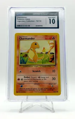 2002 POKEMON LEGENDARY COLLECTION CHARMANDER UNCOMMON 70/110 CGC 10 - Image 1