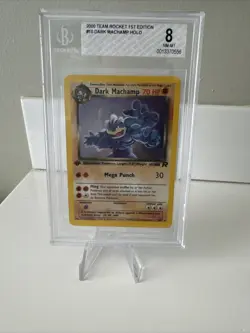 2000 Pokemon Team Rocket 1st Edition Dark Machamp Holo #10 10/82 BGS 8 - Image 1