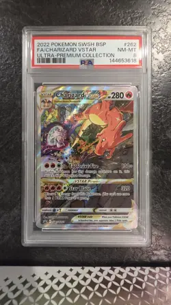 Pokemon Charizard VSTAR Ultra-Premium Coll. Full Alt Art Promo SWSH262 PSA 8 - Image 1