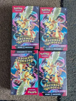 Lot Of 4- Pokemon TCG Mega Evolution Ascended Heroes Booster Bundle - Image 1