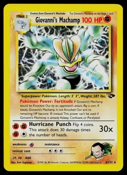 Pokemon Card - Giovanni's Machamp Gym Challenge 6/132 Holo Unlimited Holo Rare - Image 1