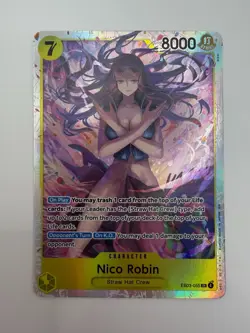 Nico Robin EB03-055 SR One Piece Card Game Holo Near Mint Straw Hat Crew - Image 1