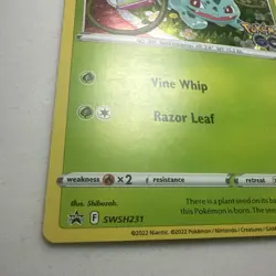 Bulbasaur SWSH231 Pokemon Go Black Star Promo Card LP SWIRL - Image 3