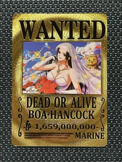One Piece WANTED Boa Hancock Gold Foil Fan Art Collector Card - Image 1