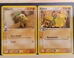 Pokemon Delta Species Card Lot - NM Chikorita & Bayleef (2006) - Image 1