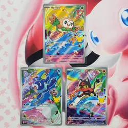 Rowlett 043 + Litten 044 + Popplio 045 - First Partner Pokemon Cards #L524 - Image 1