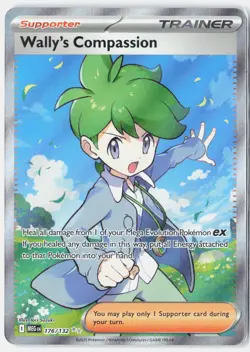 Wally's Compassion 176/132 Ultra Rare Mega Evolution Pokemon Holo NM - Image 1