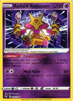 Pokemon TCG Radiant Alakazam 059/195 Swsh12: Sword & Shield Silver Tempest NM - Image 1