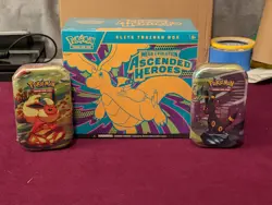 Pokemon Ascended Heroes Elite Trainer Box ETB + Prismatic Evolutions Mini Tin x2 - Image 1