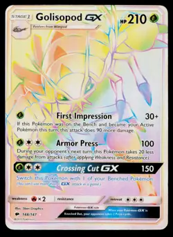 Golisopod GX Secret - Holo 148/147 Rainbow Rare Pokemon SM - Burning Shadows NM - Image 1