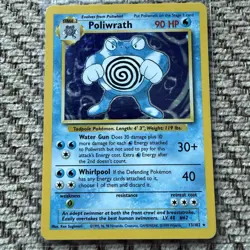 POKEMON 1999 POLIWRATH BASE SET UNLIMITED 13/102 NM HOLO / FOIL - Image 1