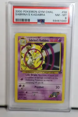 2000 Pokemon Gym Challenge Sabrina's Kadabra PSA 8 Near Mint - MINT - Image 1