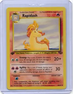 Pokemon Card - Rapidash - 44/64 - Jungle 1st Edition - 1999 - Image 1