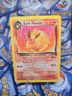 Vintage 1999 Pokemon TCG Team Rocket Dark Flareon 35/82 LP - Image 1