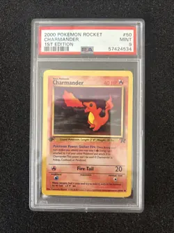 2000 POKEMON ROCKET 1ST EDITION #50 CHARMANDER PSA 9 - Image 1