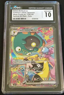 Pokemon Iono's Bellibolt Ex 236/193 M2a: Mega Dream Ex Holo SAR CGC Gem Mint 10 - Image 1