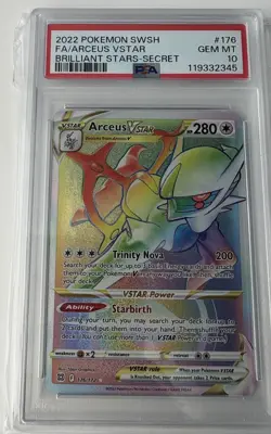 Pokemon Arceus VSTAR Brilliant Stars 176/172 Rainbow Secret Rare PSA 10 - Image 1