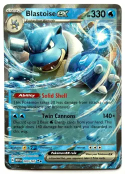 Blastoise ex 009/165 - Pokemon TCG - Scarlet & Violet 151 Double Rare Holo - Image 1