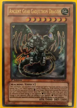 YuGiOh Ancient Gear Gadjiltron Dragon Ultra Rare 1st Edition SD10-EN001 - Image 1