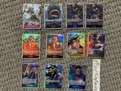 One Piece TCG ENGLISH Bundle Bulk Set Of 11 SR Foil Holo Op-05 Op-09 EB01 OP08 - Image 1