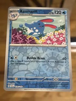 Azumarill 034/142 Sv07: Stellar Crown Reverse Holo Pokemon Card BUY 2 GET 1 FREE - Image 1