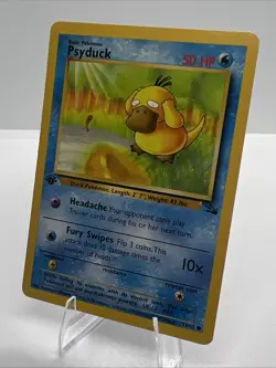 Psyduck 1st Edition Fossil Set 53/62 TCG Pokemon Card 1999 Vintage NM - Image 2