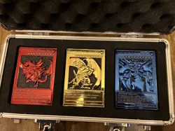 Yugioh Egyptian God Card Fan Made Metal Card Collection Slifer Ra Obelisk New - Image 1