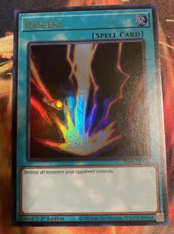 Yugioh 1st Edition Raigeki Ultra Rare Rarity Collection 5 RA05-EN110 NM Card - Image 1