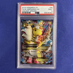 POKEMON XY FULL ART M AMPHAROS EX MINT PSA 9 ANCIENT ORIGINS 88/98 Card - Image 1