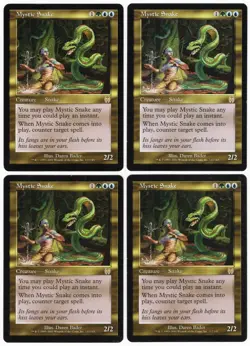 Mystic Snake x4 4x 2001 Apocalypse PLAYSET Multi-Color Rare Creature MTG NM AZ1 - Image 1