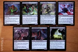 Set of 7 Black Toxic Creatures *NM* Phyrexia Magic MTG Poison Counters Infect - Image 1