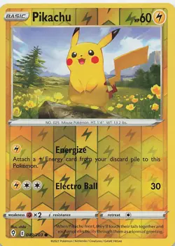 Pikachu 049/203 Common Evolving Skies Pokemon Reverse Holo Near Mint - Image 1