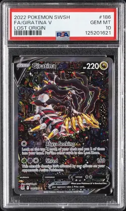 2022 POKEMON SWORD & SHIELD LOST ORIGIN #186 FULL ART/GIRATINA V PSA 10 - Image 1
