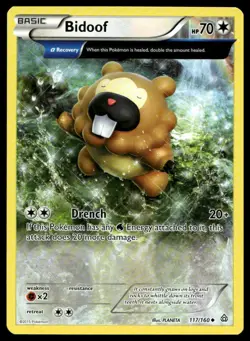 Bidoof #117/160 XY - Primal Clash Near Mint or Better - Pokemon Card - Image 1
