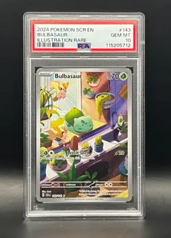 2024 Pokemon Stellar Crown-BULBASAUR #143 ILLUSTRATION RARE- PSA GEM MINT 10 - Image 2