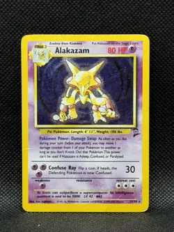 Pokemon TCG Alakazam 1/130 Base Set 2 Holo Rare WOTC Vintage - Image 1