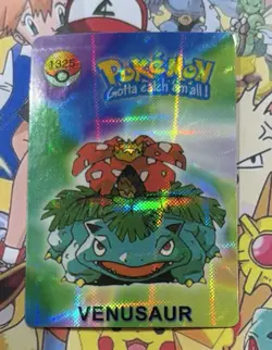 Pokemon Venusaur Vintage Pocket Monsters Vending HOLO Prism Sticker 1998 Japan - Image 2