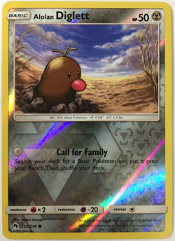 Pokemon - ALOLAN DIGLETT - 122/214 - Reverse Holo - Lost Thunder - NM/M - Image 1