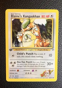 Pokemon TCG 1st Edition Blaine's Kangaskhan #36/132 Gym Heroes - Image 1