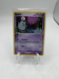 Spoink - [LP] - 62/100 - EX Crystal Guardians Pokemon TCG Stamped Reverse Holo - Image 1